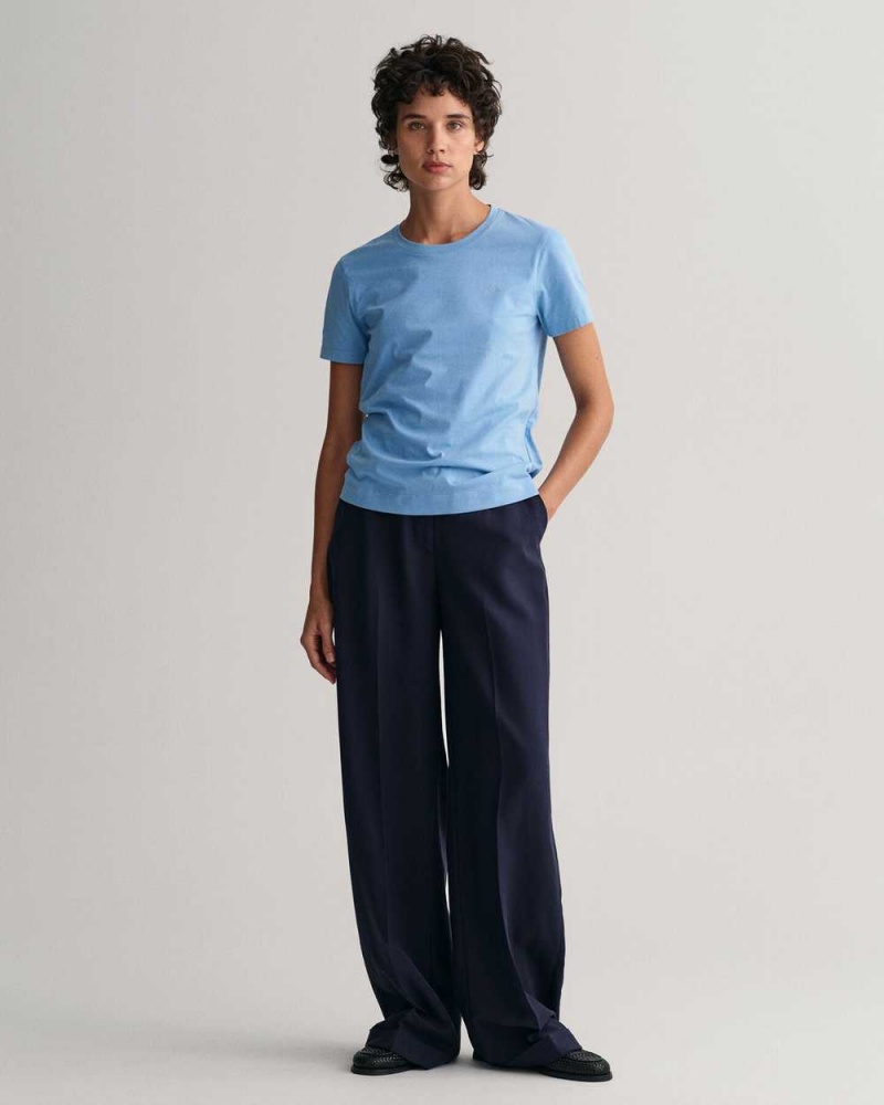 Gant Original Women's T-Shirt Gentle Blue | OCYTX-2675