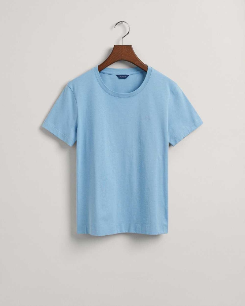 Gant Original Women's T-Shirt Gentle Blue | OCYTX-2675