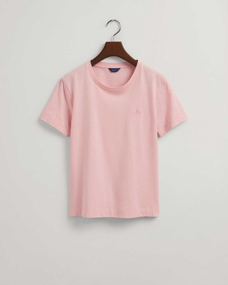 Gant Original Women's T-Shirt Preppy Pink | ZAQRG-3869