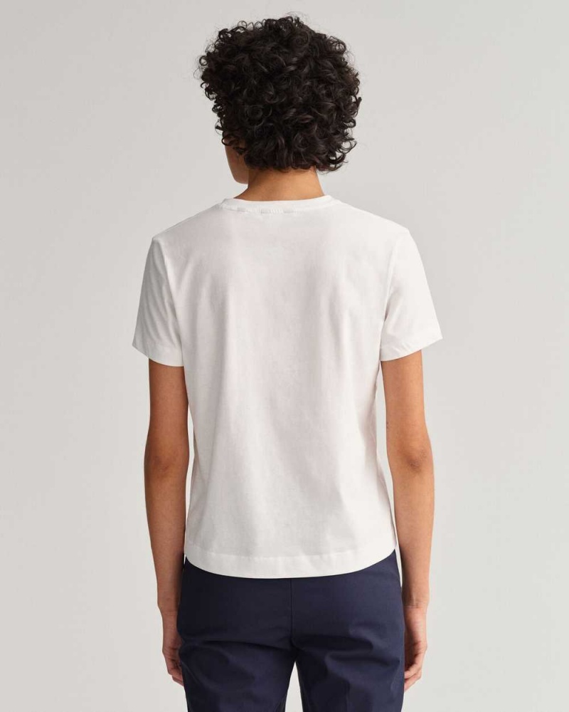 Gant Original Women's T-Shirt White | MOZTB-0168