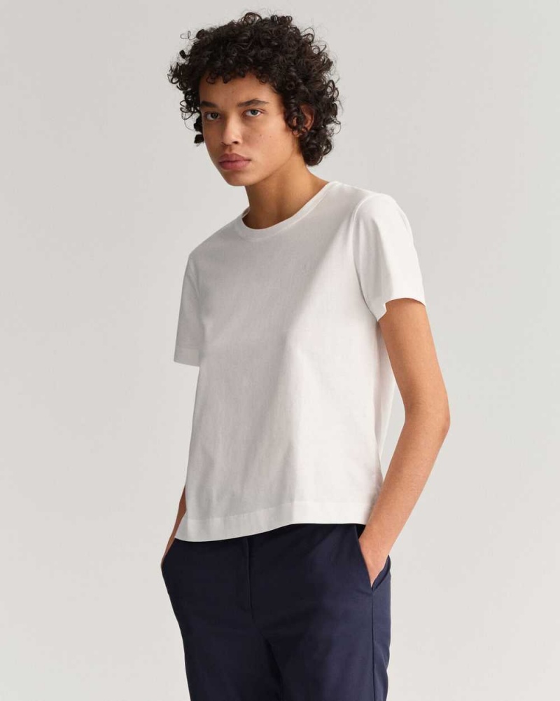 Gant Original Women's T-Shirt White | MOZTB-0168