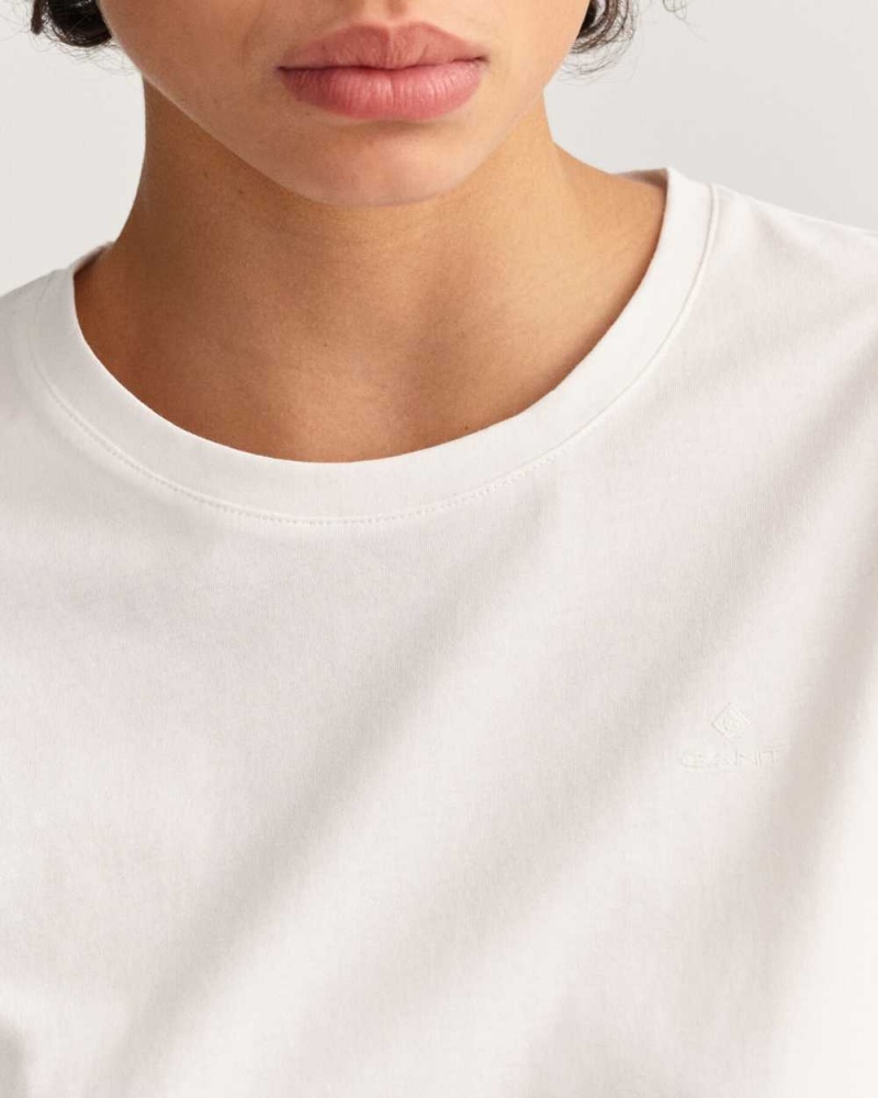 Gant Original Women's T-Shirt White | MOZTB-0168