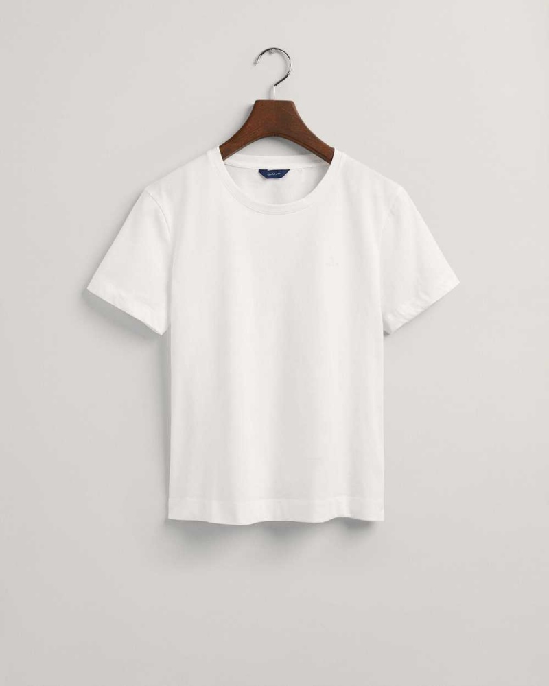 Gant Original Women's T-Shirt White | MOZTB-0168