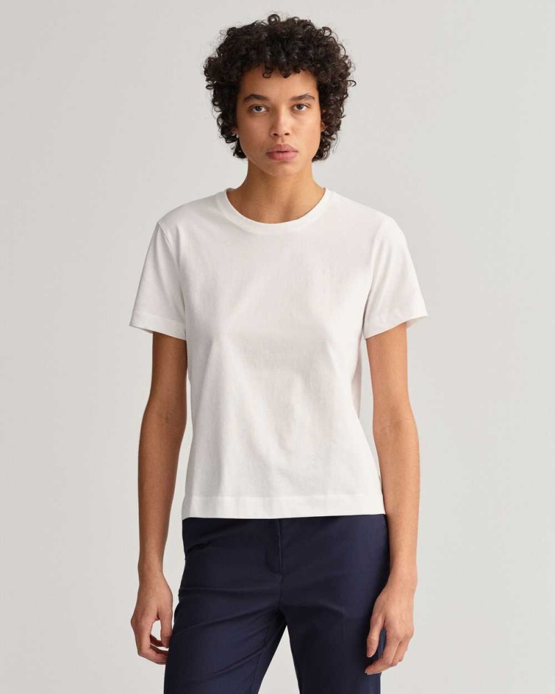 Gant Original Women\'s T-Shirt White | MOZTB-0168