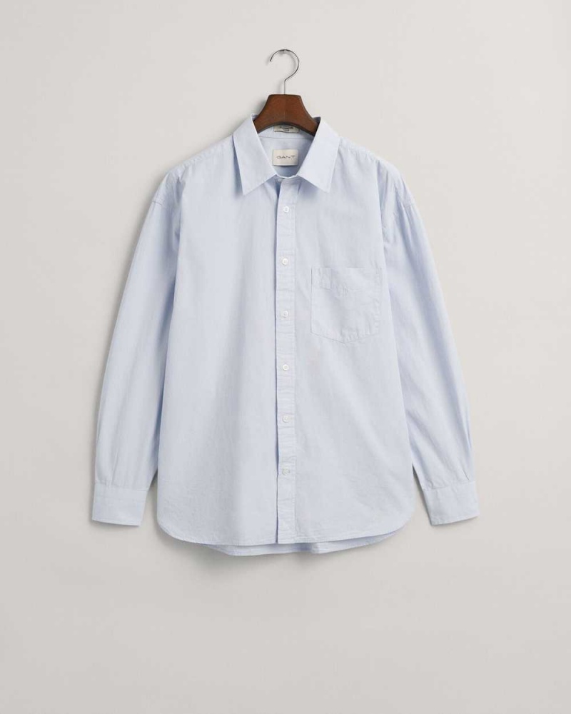 Gant Oversized Compact Poplin Women's Shirts Light Blue | BYUCS-0968