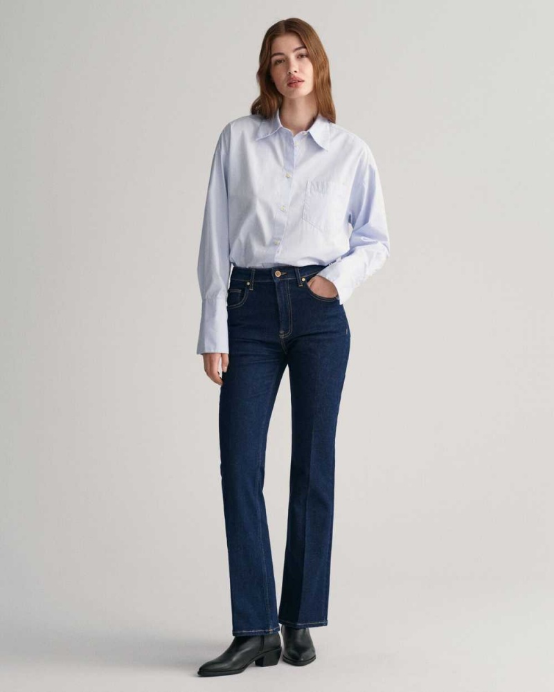 Gant Oversized High Cuffs Poplin Women's Shirts Light Blue | AVTXL-6421