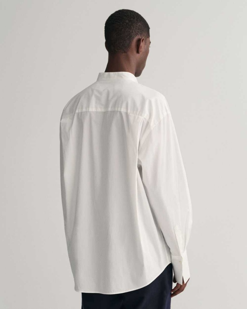 Gant Oversized Tuxedo Men's Shirts White | NQSZO-7421