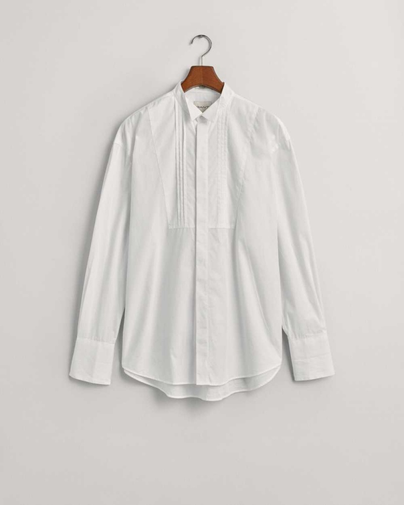 Gant Oversized Tuxedo Men's Shirts White | NQSZO-7421