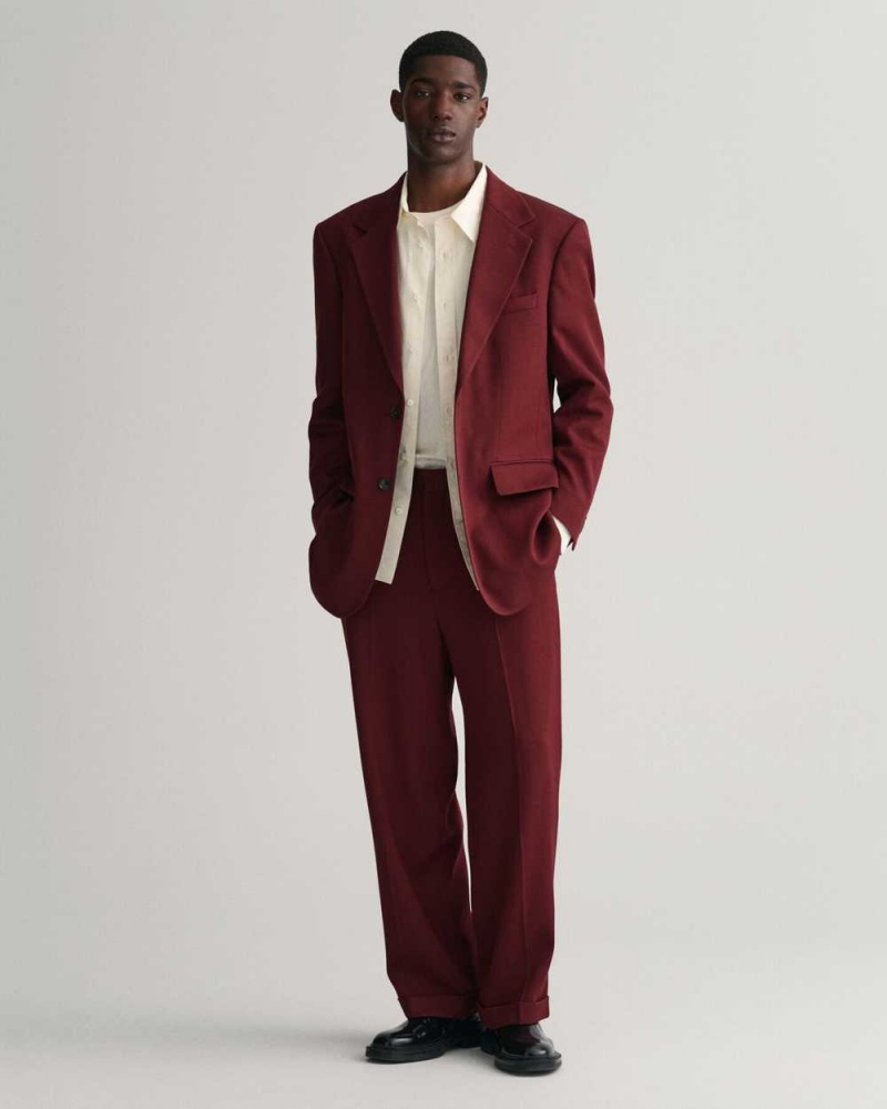 Gant Oversized Wool Twill Suit Men's Blazer Red Shadow | IGQEC-2589