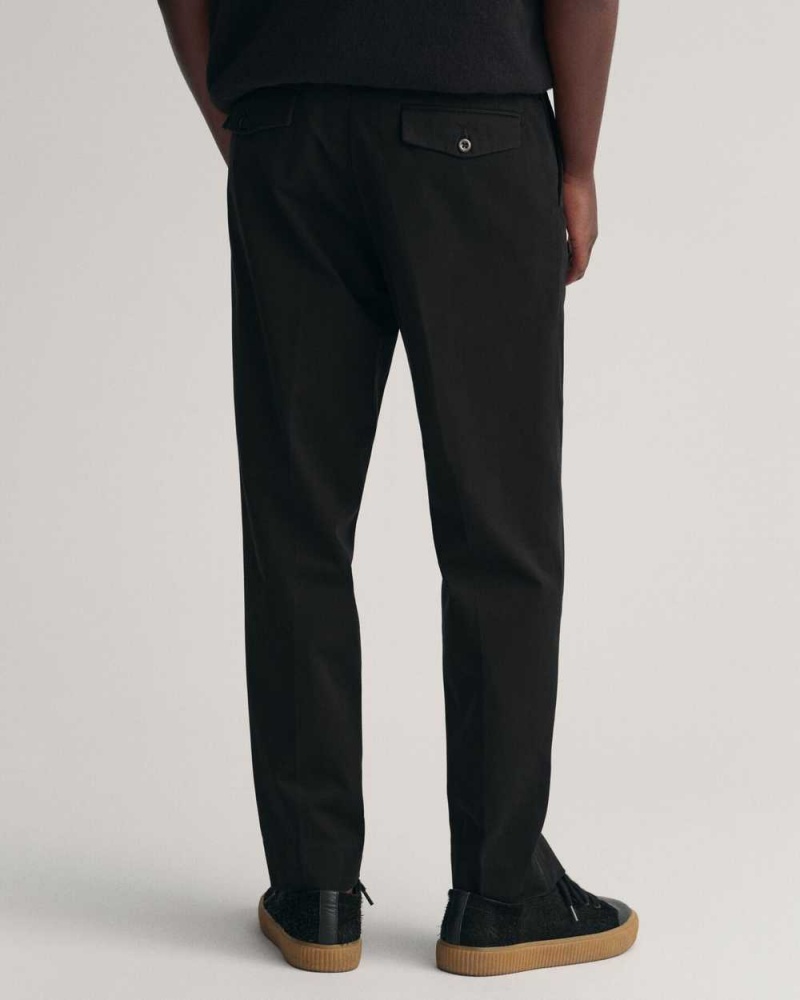 Gant Peached Cotton Men's Pants Black | BKAUG-0754