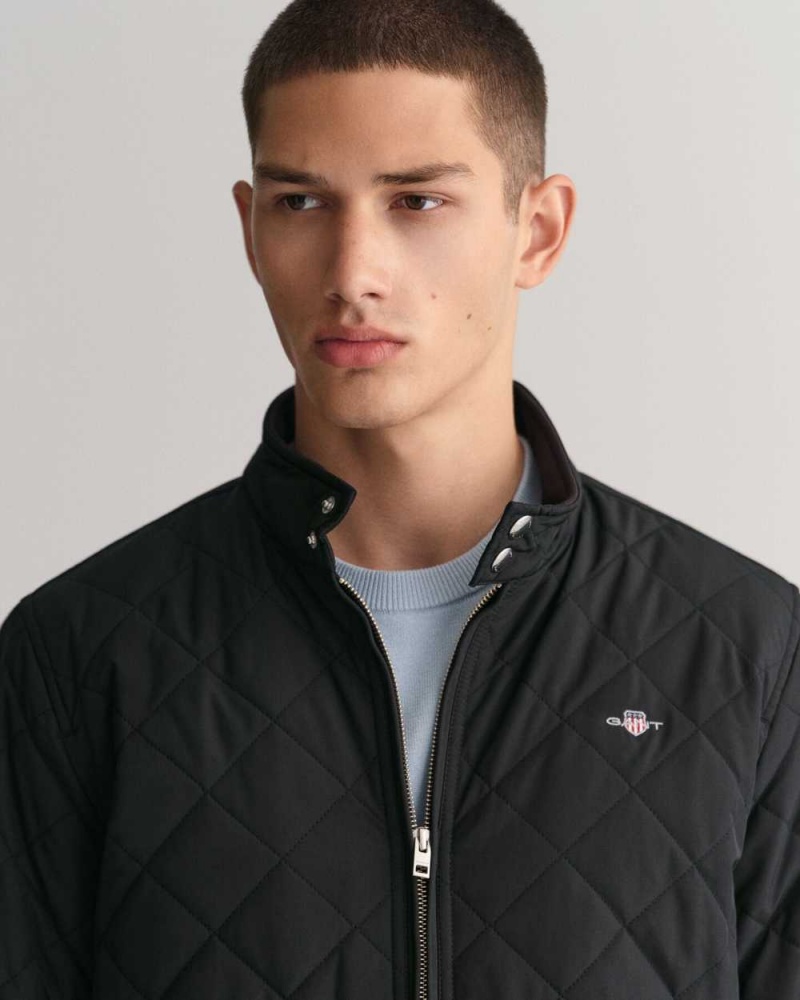 Gant Quilted Windcheater Men's Jackets Black | DVMJF-2106