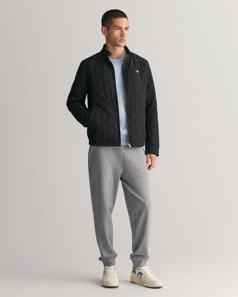 Gant Quilted Windcheater Men's Jackets Black | DVMJF-2106