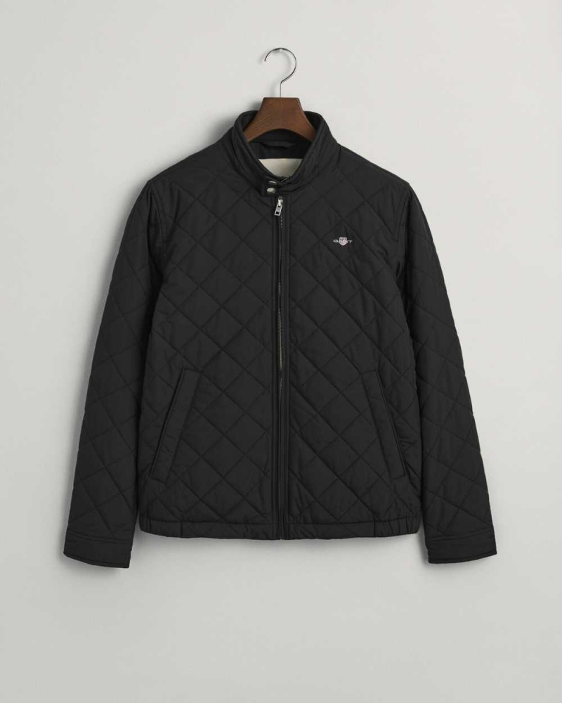 Gant Quilted Windcheater Men's Jackets Black | DVMJF-2106