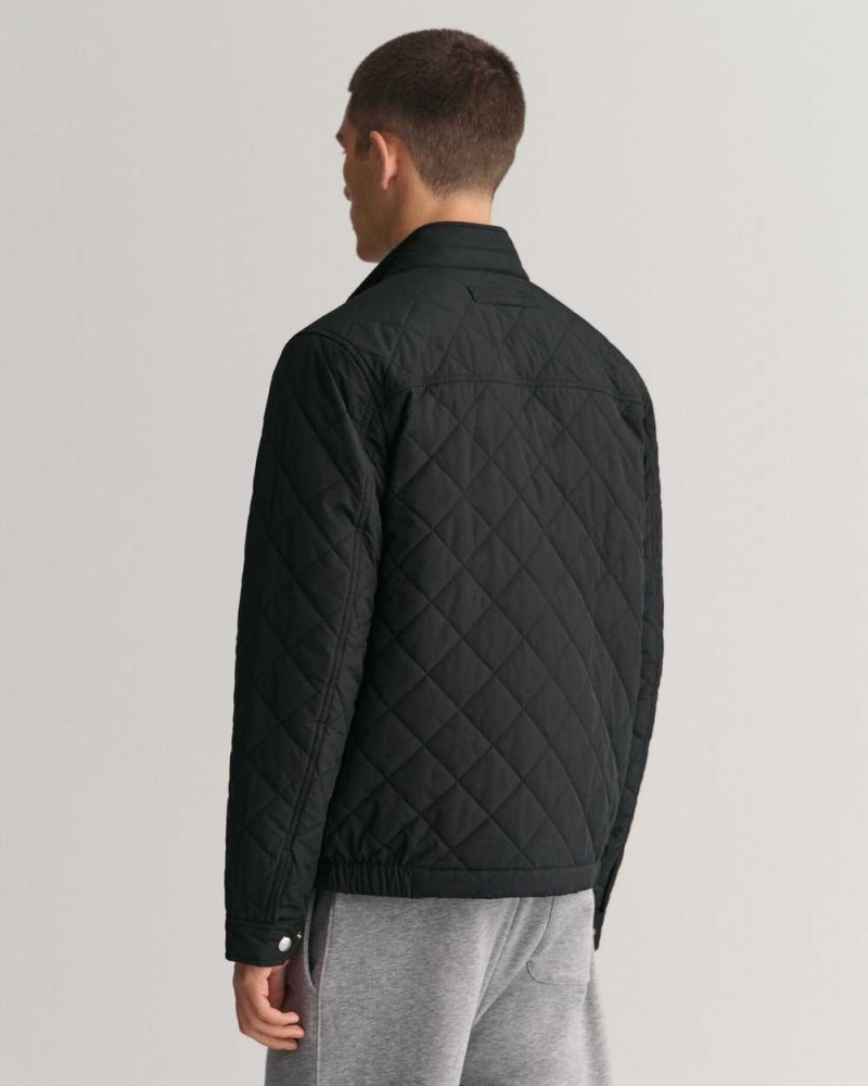 Gant Quilted Windcheater Men's Jackets Black | DVMJF-2106