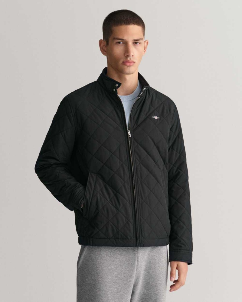 Gant Quilted Windcheater Men\'s Jackets Black | DVMJF-2106