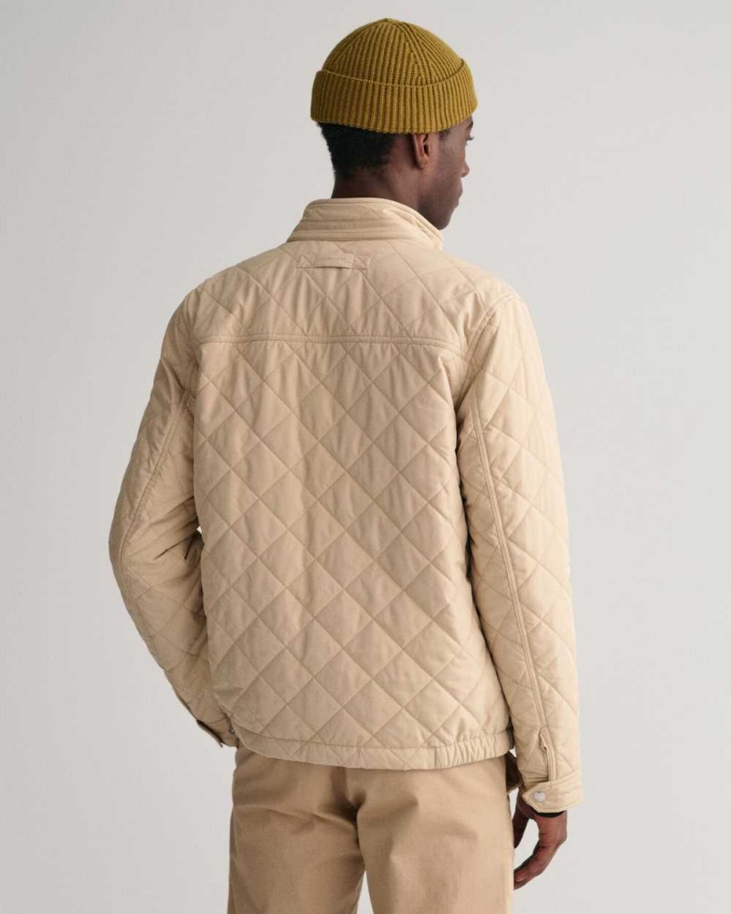 Gant Quilted Windcheater Men's Jackets Dry Sand | ZDRHQ-6237