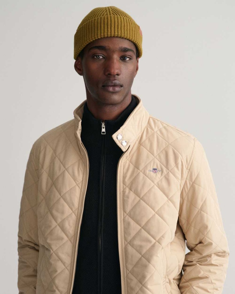 Gant Quilted Windcheater Men's Jackets Dry Sand | ZDRHQ-6237