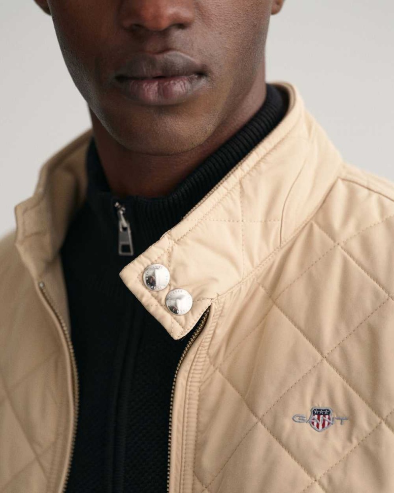 Gant Quilted Windcheater Men's Jackets Dry Sand | ZDRHQ-6237