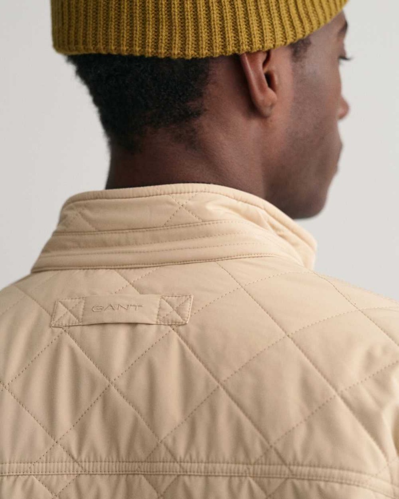 Gant Quilted Windcheater Men's Jackets Dry Sand | ZDRHQ-6237