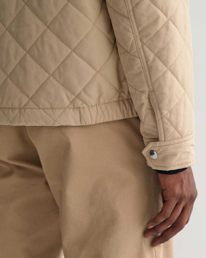 Gant Quilted Windcheater Men's Jackets Dry Sand | ZDRHQ-6237