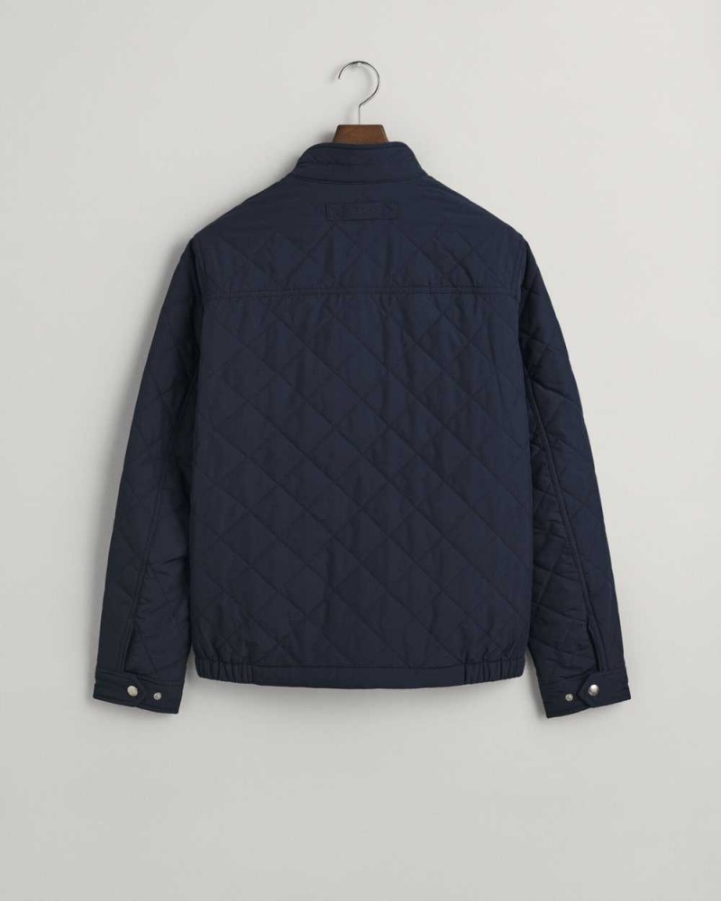 Gant Quilted Windcheater Men's Jackets Evening Blue | QTGSA-0398