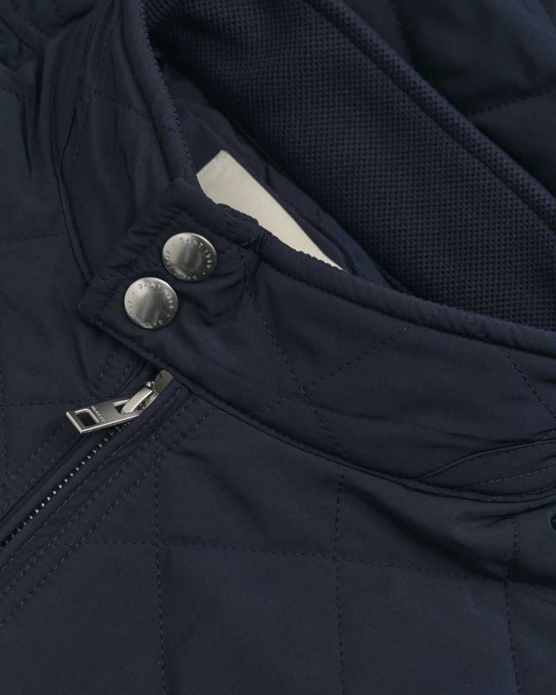 Gant Quilted Windcheater Men's Jackets Evening Blue | QTGSA-0398