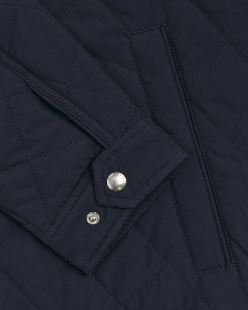 Gant Quilted Windcheater Men's Jackets Evening Blue | QTGSA-0398