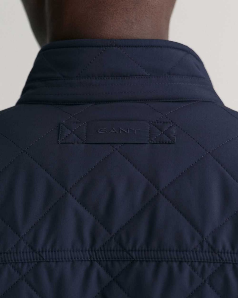 Gant Quilted Windcheater Men's Jackets Evening Blue | QTGSA-0398