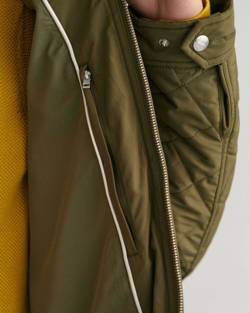 Gant Quilted Windcheater Men's Jackets Juniper Green | YDKPG-5094