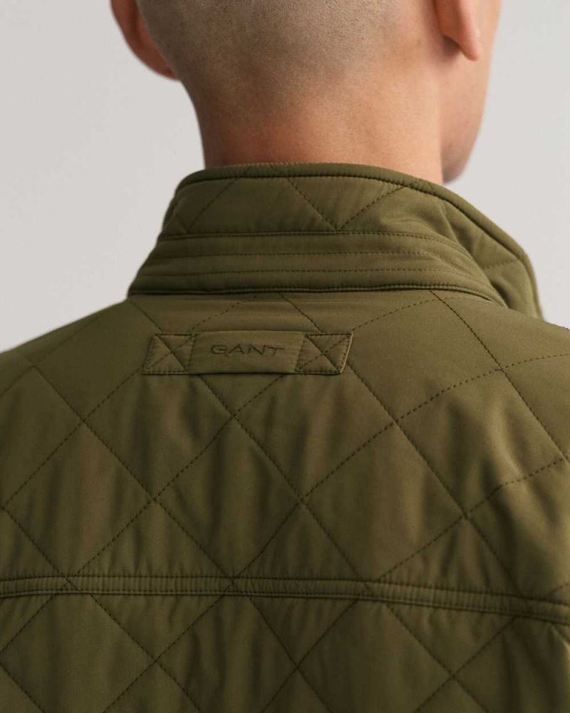 Gant Quilted Windcheater Men's Jackets Juniper Green | YDKPG-5094