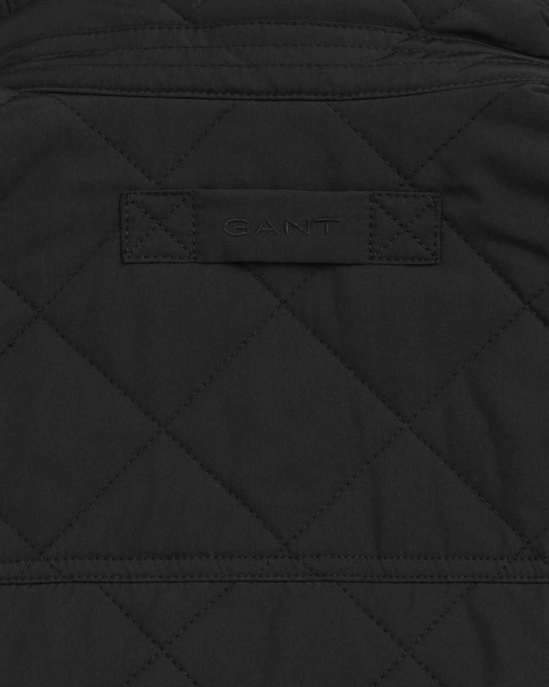 Gant Quilted Windcheater Men's Vest Black | BYSKU-7341