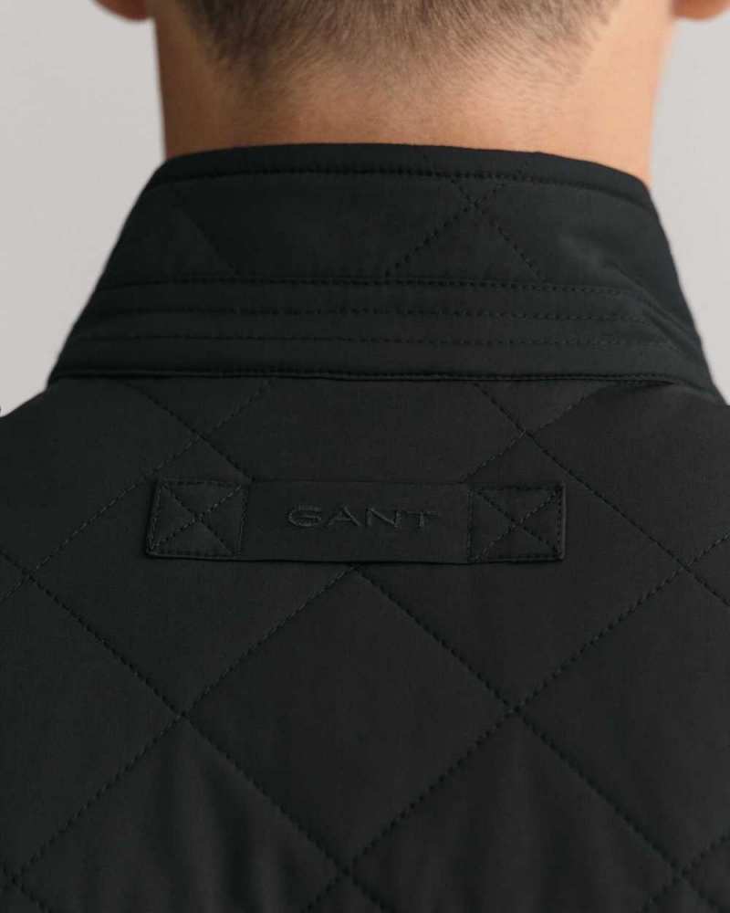 Gant Quilted Windcheater Men's Vest Black | BYSKU-7341