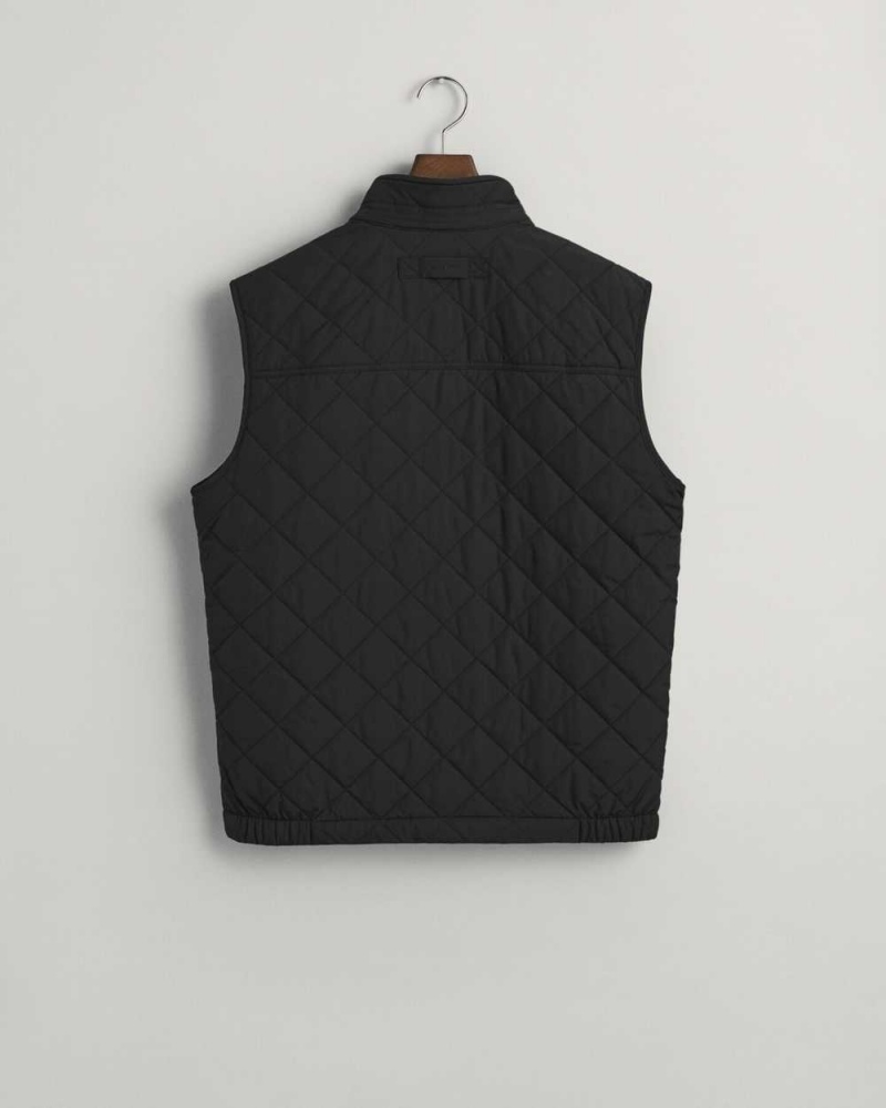 Gant Quilted Windcheater Men's Vest Black | BYSKU-7341