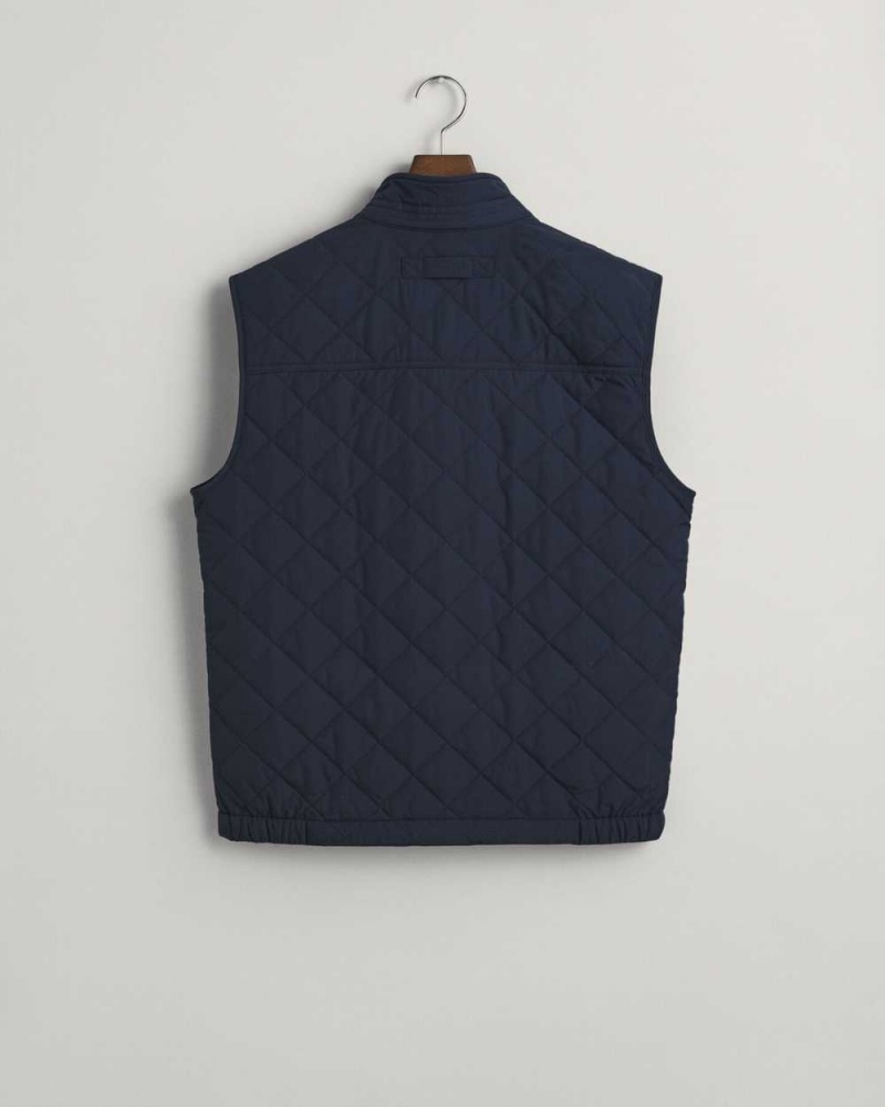 Gant Quilted Windcheater Men's Vest Evening Blue | EHYBG-3140