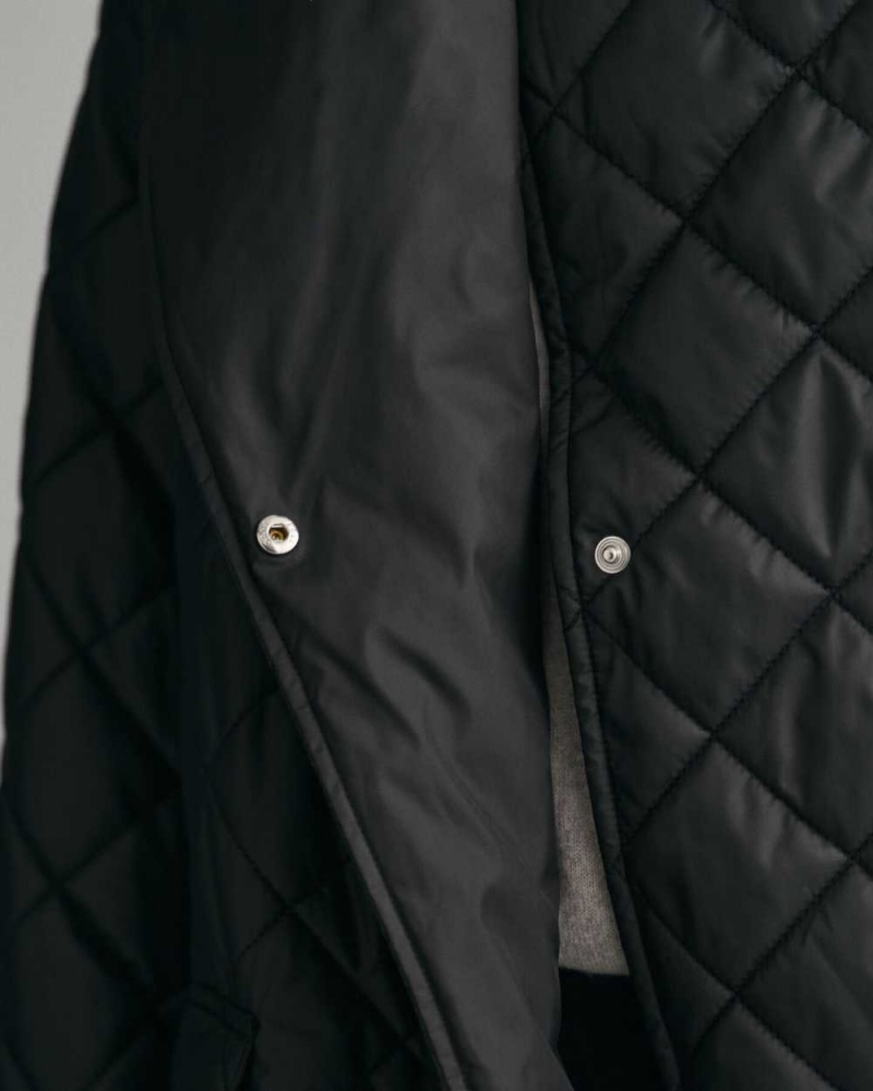 Gant Quilted Women's Coats Ebony Black | DKHIE-5789