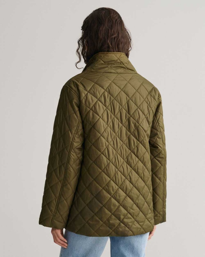 Gant Quilted Women's Jackets Dark Cactus | JCULO-6319