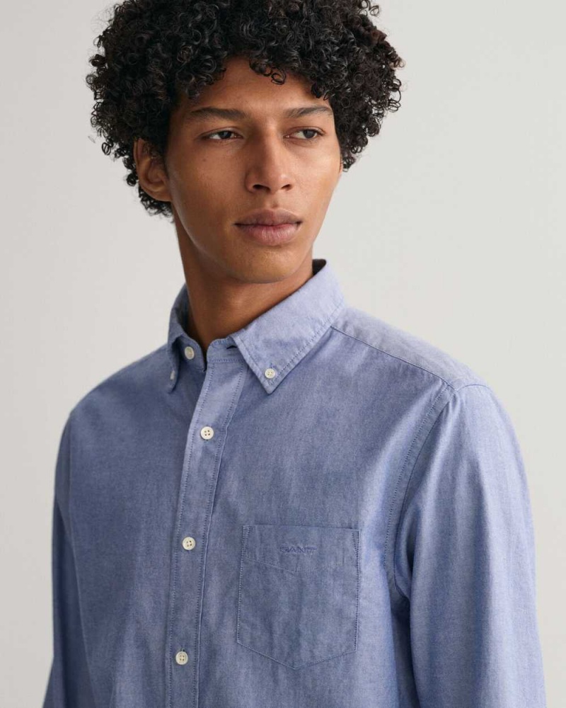 Gant Regular Fit Archive Oxford Men's Shirts College Blue | ZBTLX-6283