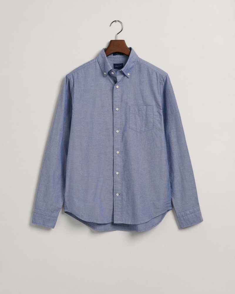 Gant Regular Fit Archive Oxford Men's Shirts College Blue | ZBTLX-6283