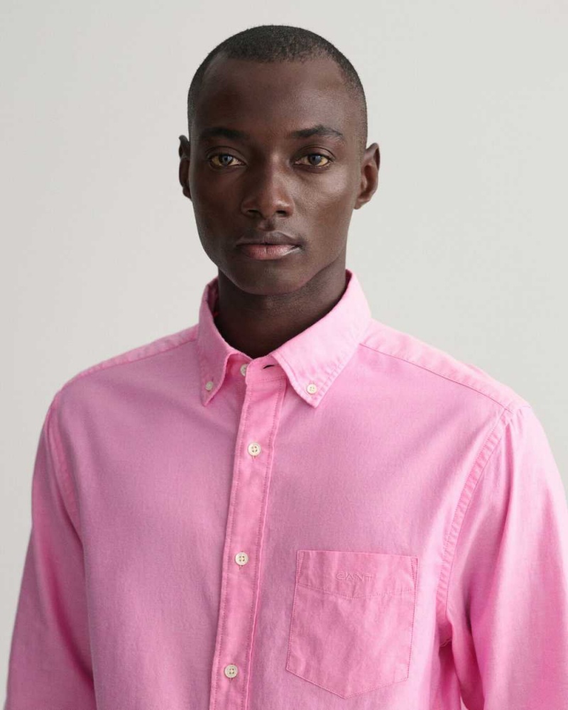 Gant Regular Fit Archive Oxford Men's Shirts Perky Pink | DETKV-0716