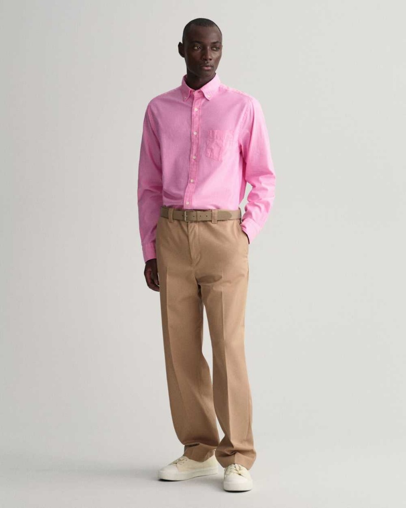 Gant Regular Fit Archive Oxford Men's Shirts Perky Pink | DETKV-0716