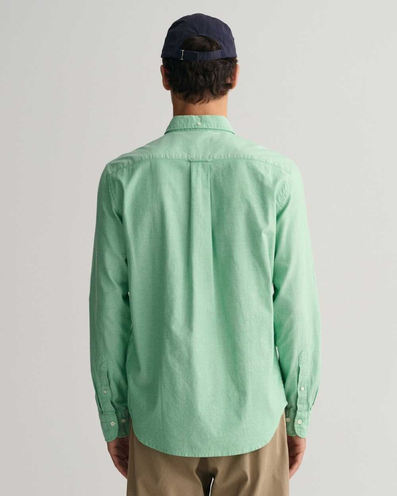 Gant Regular Fit Archive Oxford Men's Shirts Mid Green | HLEVF-2471