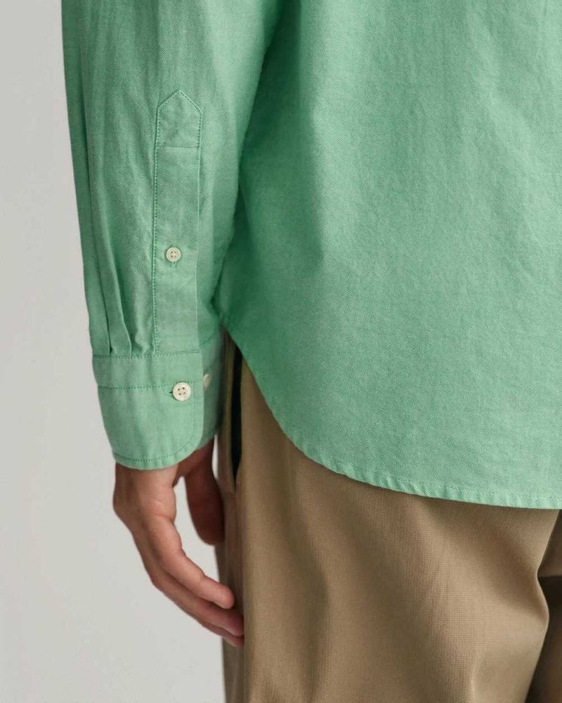 Gant Regular Fit Archive Oxford Men's Shirts Mid Green | HLEVF-2471