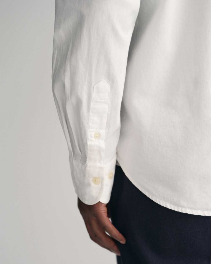 Gant Regular Fit Archive Oxford Men's Shirts Beige White | XMYNL-1723