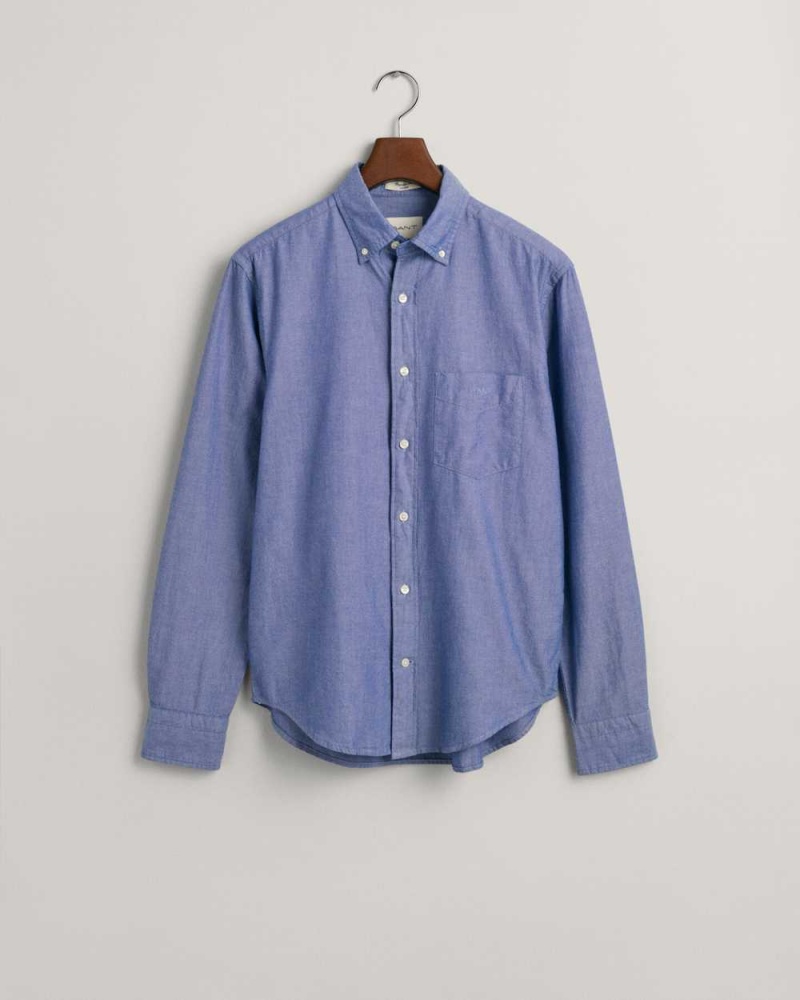 Gant Regular Fit Archive Oxford Men's Shirts College Blue | LUXKV-0769