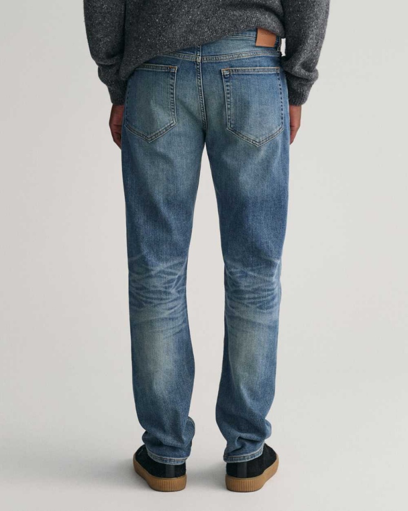 Gant Regular Fit Archive Wash Men's Jeans Semi Light Blue Archive | JETFV-4537