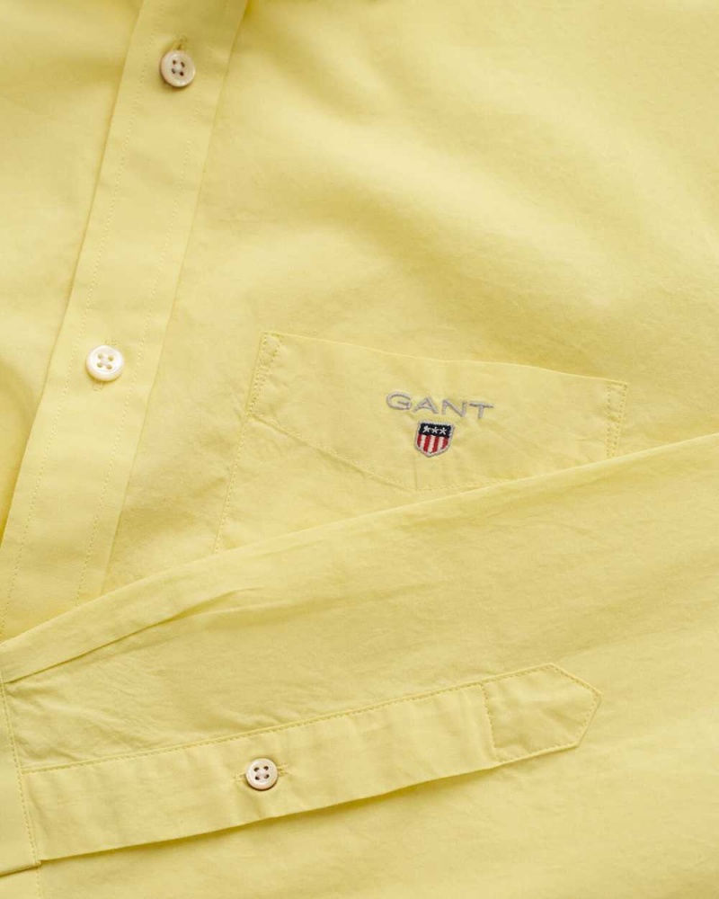 Gant Regular Fit Broadcloth Men's Shirts Lemonade Yellow | VGLPW-0327