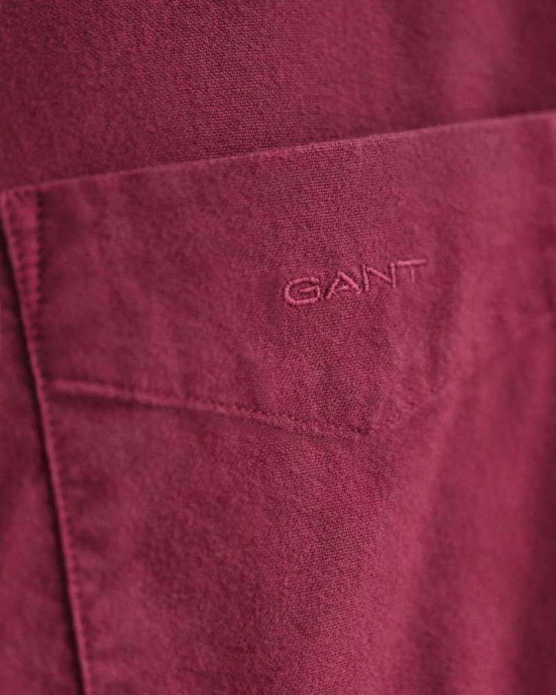 Gant Regular Fit Brushed Oxford Men's Shirts Wine Red | NRBJP-6913