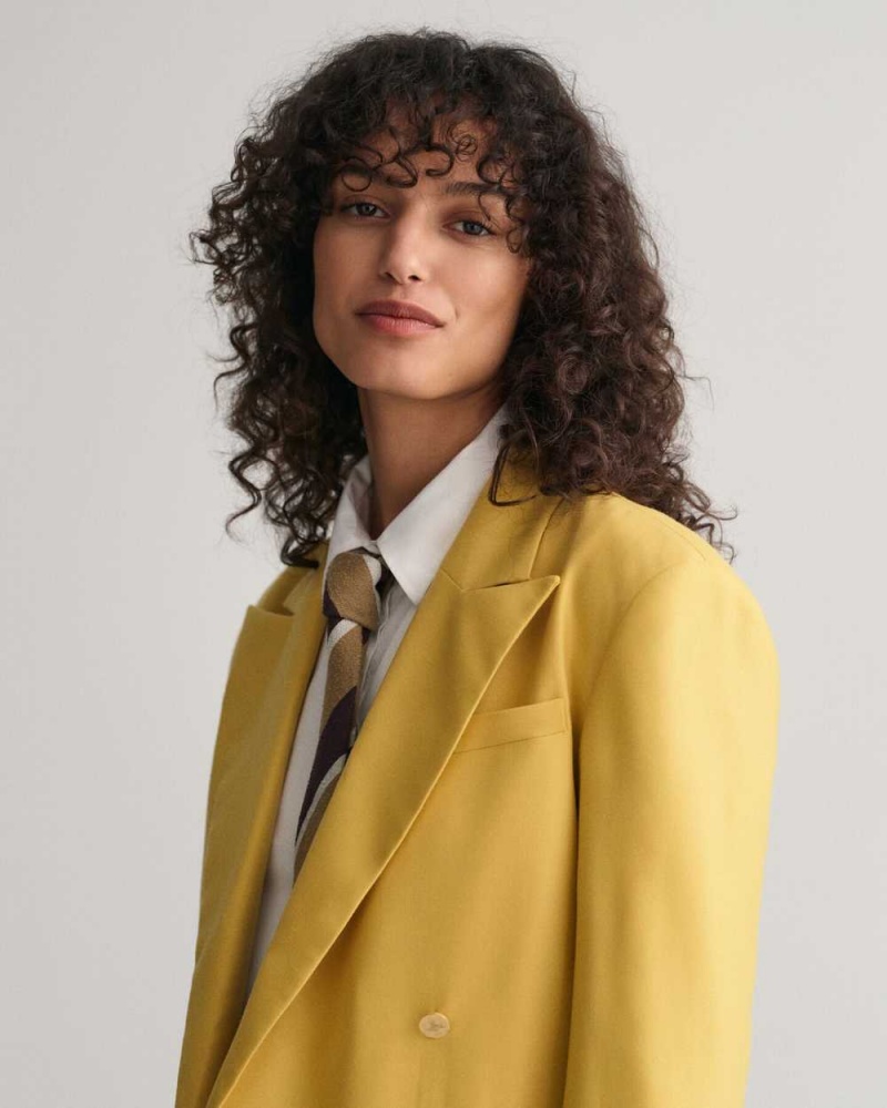 Gant Regular Fit Club Women's Blazer Dusty Yellow | CKFGX-2396