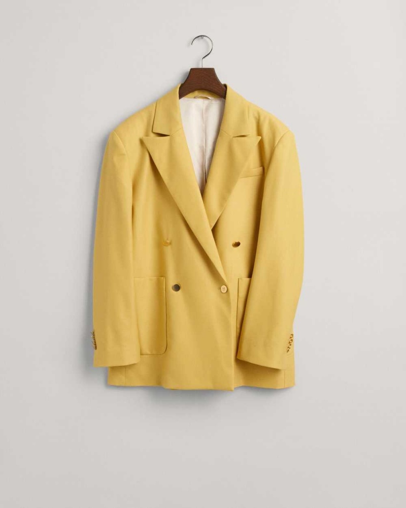 Gant Regular Fit Club Women's Blazer Dusty Yellow | CKFGX-2396