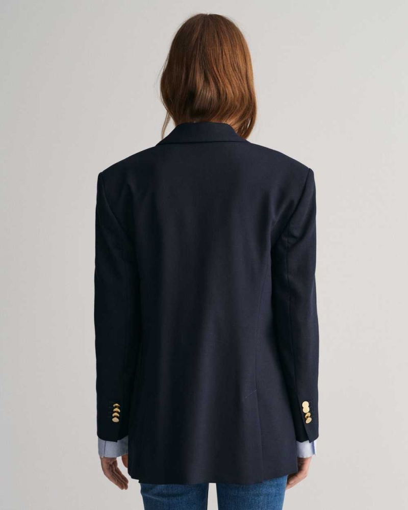 Gant Regular Fit Club Women's Blazer Evening Blue | XQBRC-8063